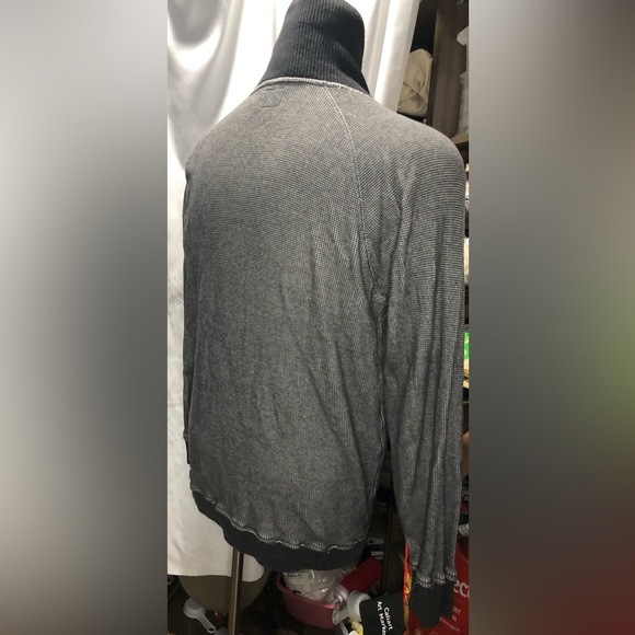 Diesel grey waffle knit zip jacket shawl knit collar XXL - Picture 11 of 14